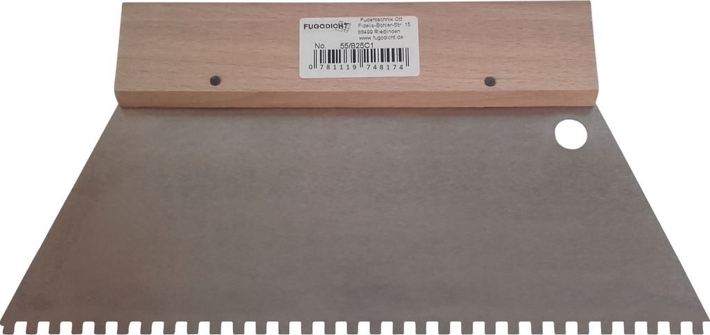 Leim Klebstoff Kleber Trapez Zahnspachtel Bodenleger 250mm x 130mm C1 (4x4mm)