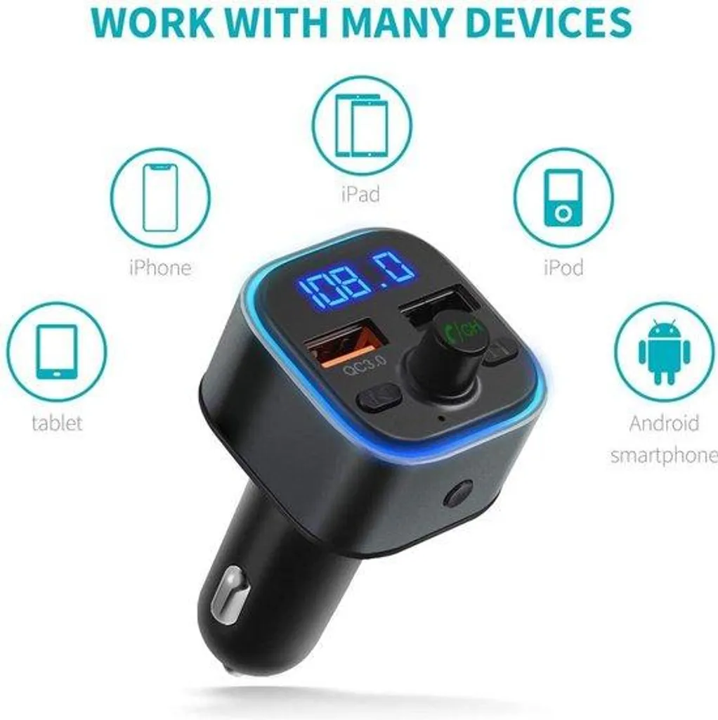 Émetteur Bluetooth FM pour Vieille Voiture avec Port de Charge USB 3.1A