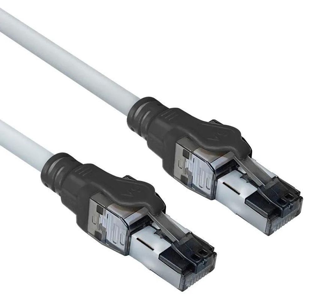 ACT Grey 1.5 meters S/FTP CAT6A IDC 4PPoE / PoE++ 100W LSZH patch cable snagless with RJ45 connectors (FB4051)