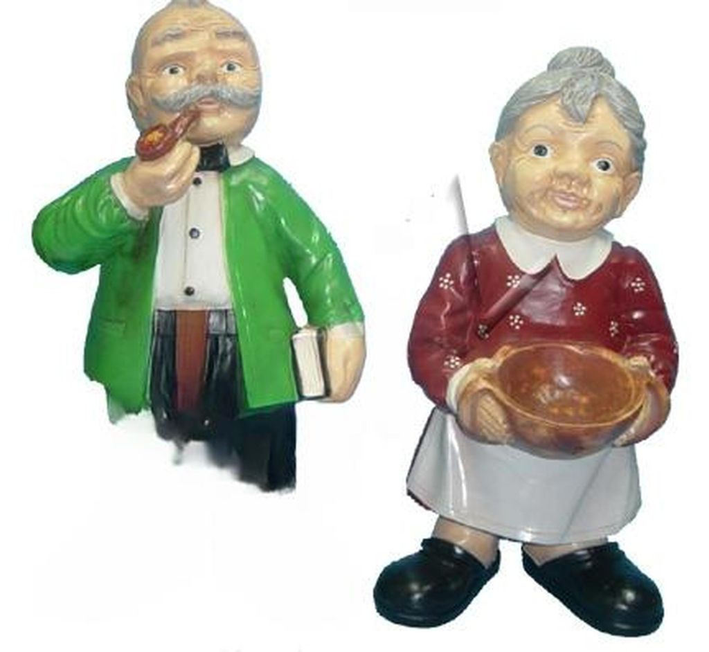 Design Großvater Großmutter Figur Statue Skulptur Figuren Skulpturen Deko Garten