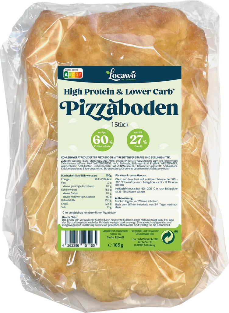 Locawo High Protein Low Carb Pizzaboden | Pizzabasis | Produktbild 