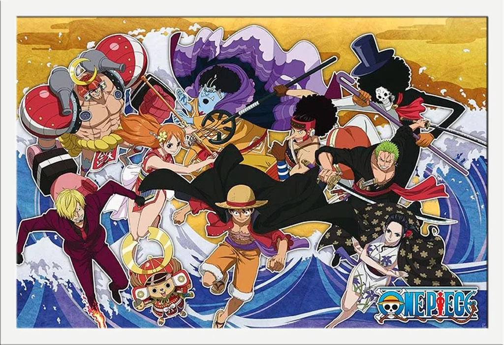 Regalo One Piece: Poster Wano 61x91.5 con Cornice Bianca Shinsuke