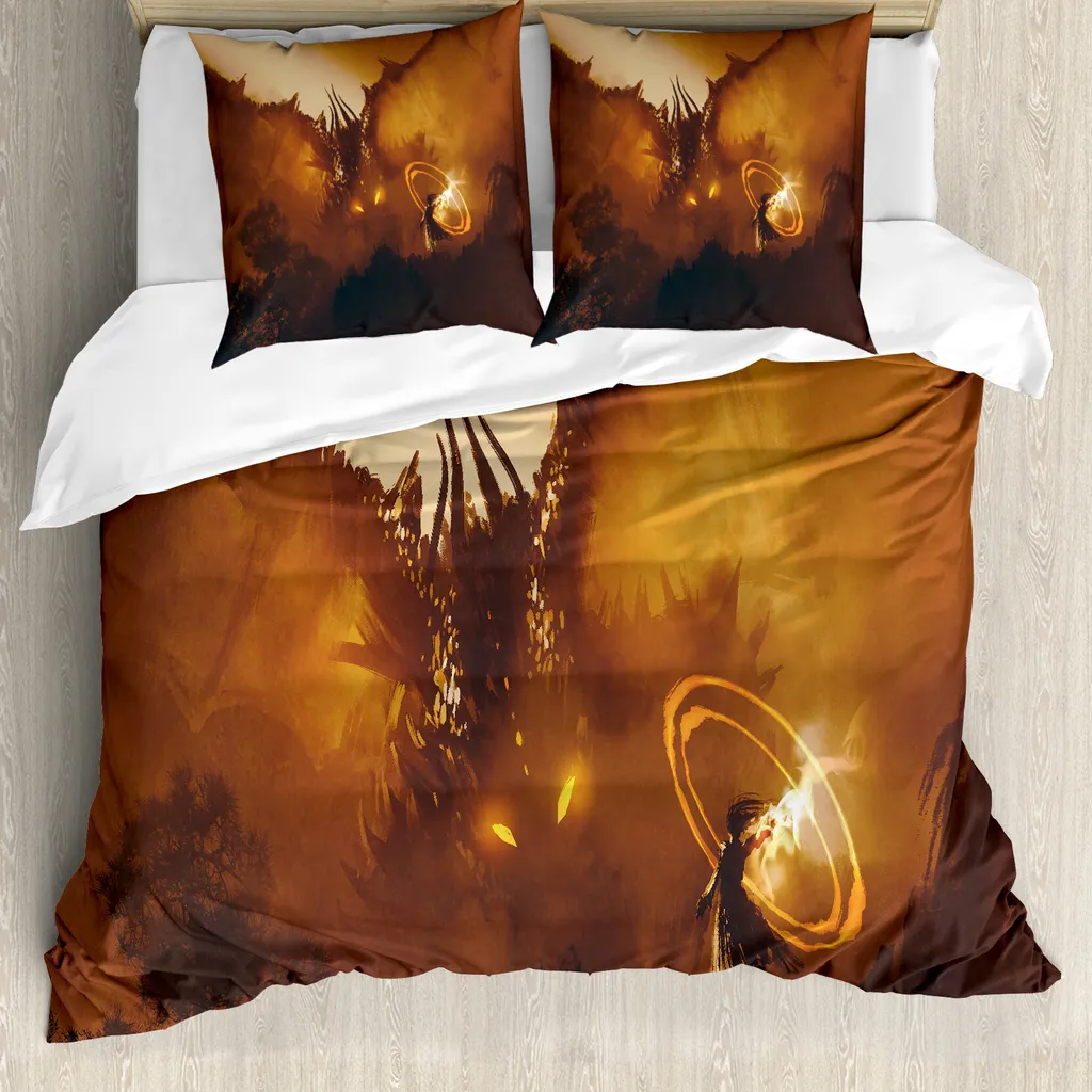 ABAKUHAUS Copripiumino Antiacaro 200x200 - Set Mago Malvagio Arancio