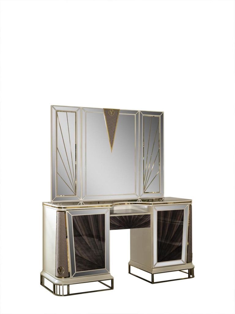 Luxus Schminktisch Design Tisch Konsole Kommode Schminktische Spiegel 2tlg.
