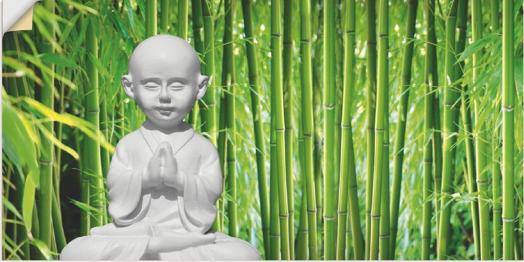 ARTland Wandbild, selbstklebend Buddha mit Bambus Größe: 60x30 cm