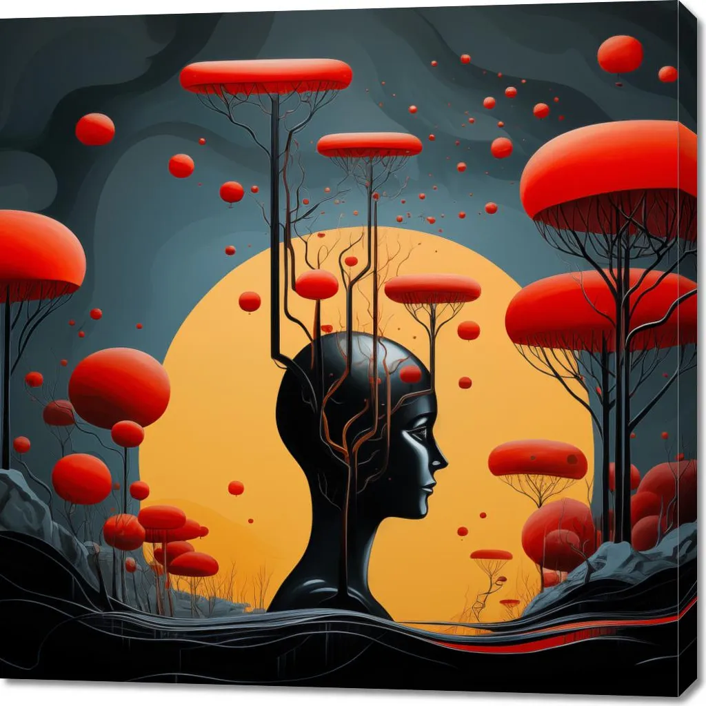 Image Formes-pensées 100x100 cm : Décorer un Grand Mur de Salon Moderne