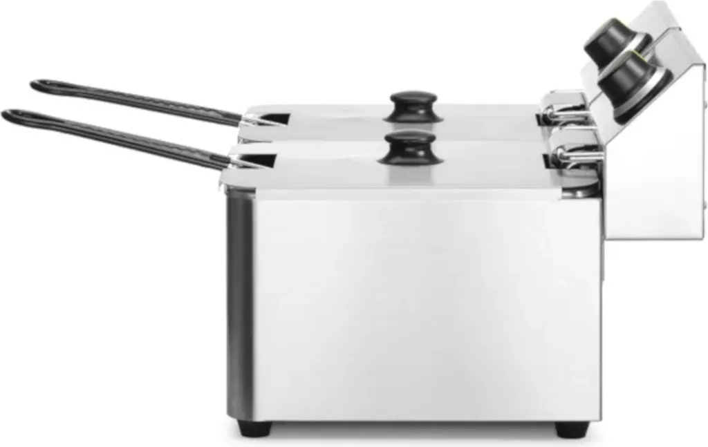 Friteuse 2x4L Kitchen Line 6000W - Température Réglable et Haute Puissance
