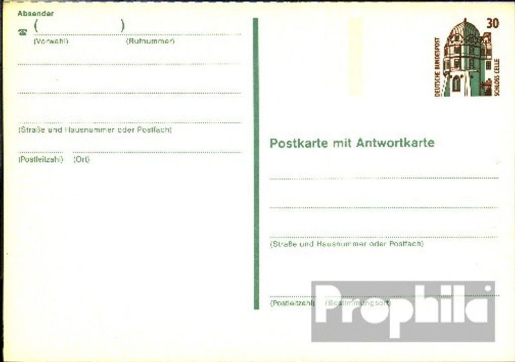 Belege Ganzsachen BRD (BR.Deutschland) 1990 P148 Amtliche Postkarte un Sehenswürdigkeiten