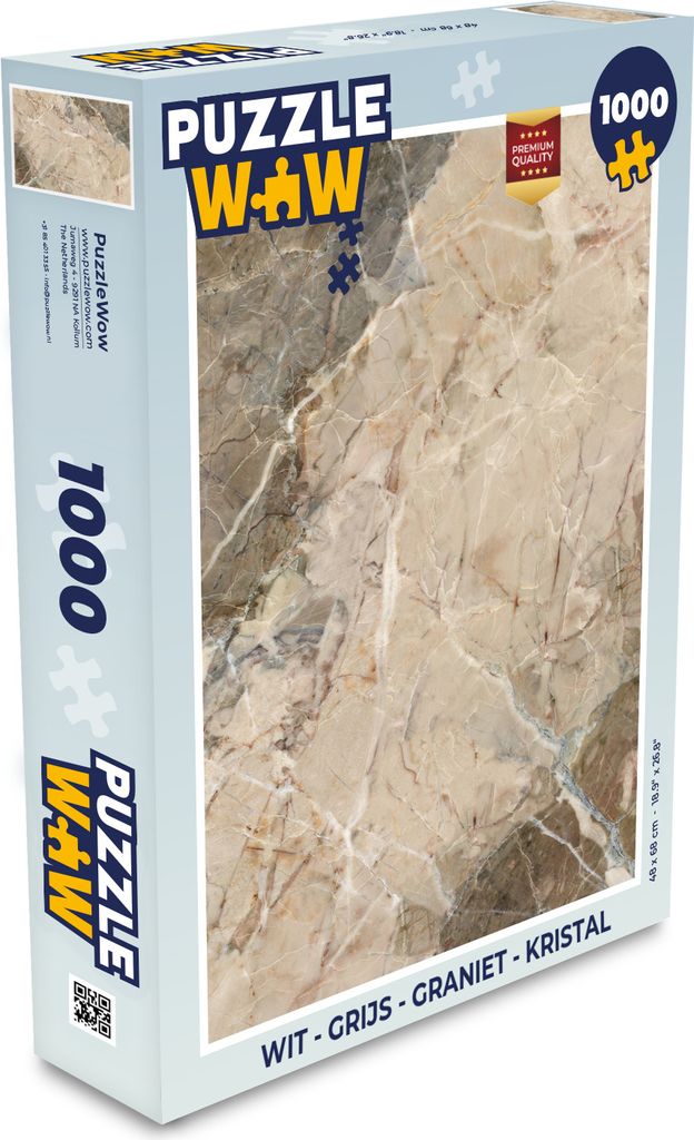 MuchoWow Puzzle 1000 Teile Weiß - Grau - Granit - Kristall - Spielzeug - Alt und Jung - Spiele - Puzzeln