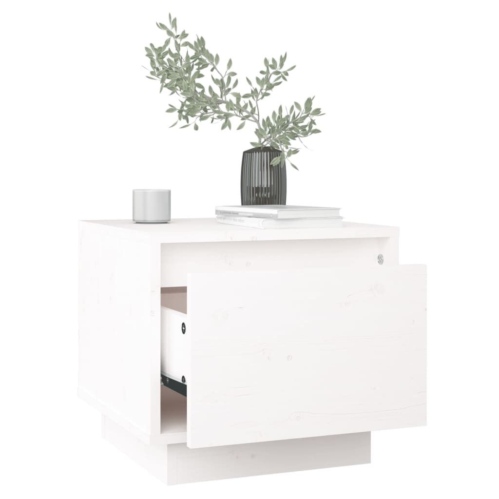 "2026 Aktion"Nachttisch Elegantes Design - Beistelltisch - Nachtschrank - Weiß 35x34x32 cm Massivholz Kiefer DEMöbel 2158509