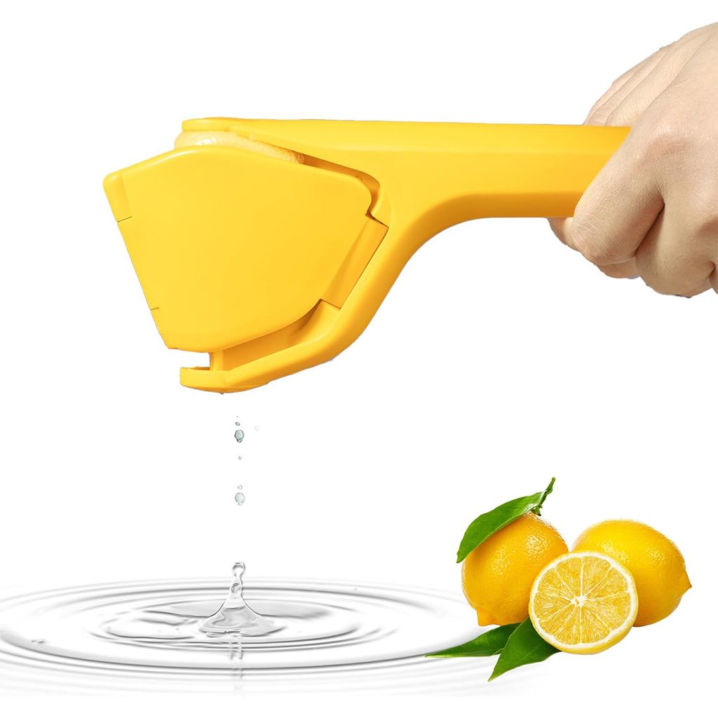Zitruspresse manuell,Lemon Squeezer von Hand pressen, ohne Strom,Saftpresse Leicht zu reinigen und ideal für Zitrusfrüchte,Gelb