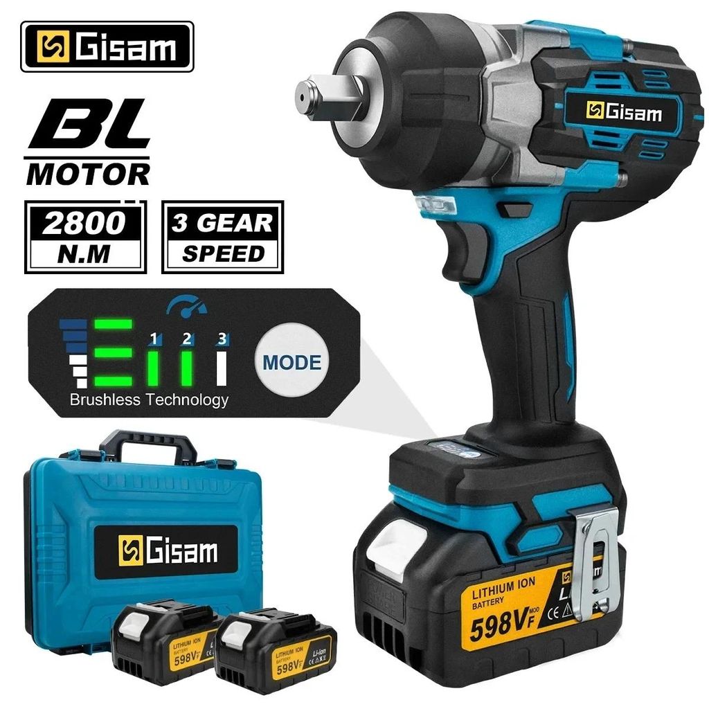 Gisam Akku-Schlagschrauber 1/2 Zoll, 2800 Nm, 18V, Produktbild 