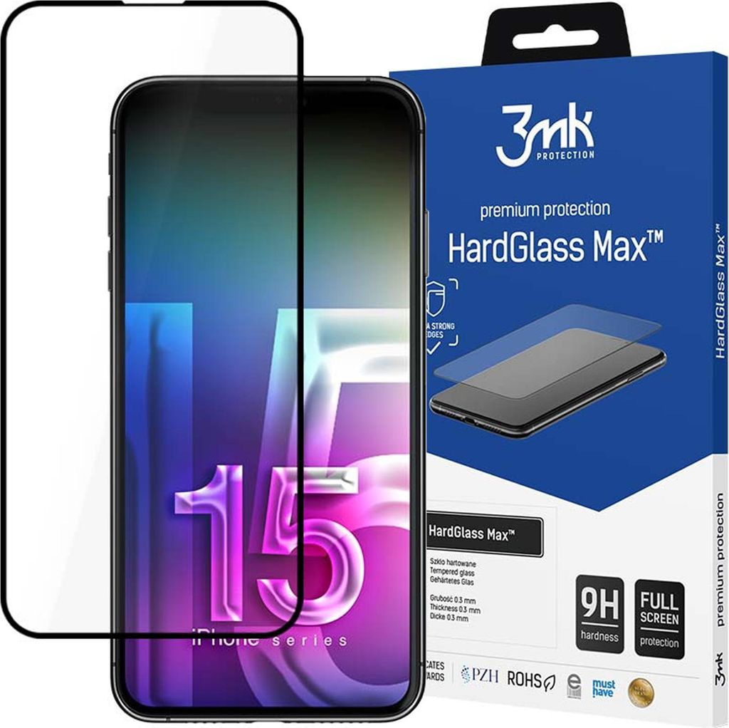Apple Iphone 15 Pro Max - 3Mk Hardglass Max Nero Immagine del prodotto 