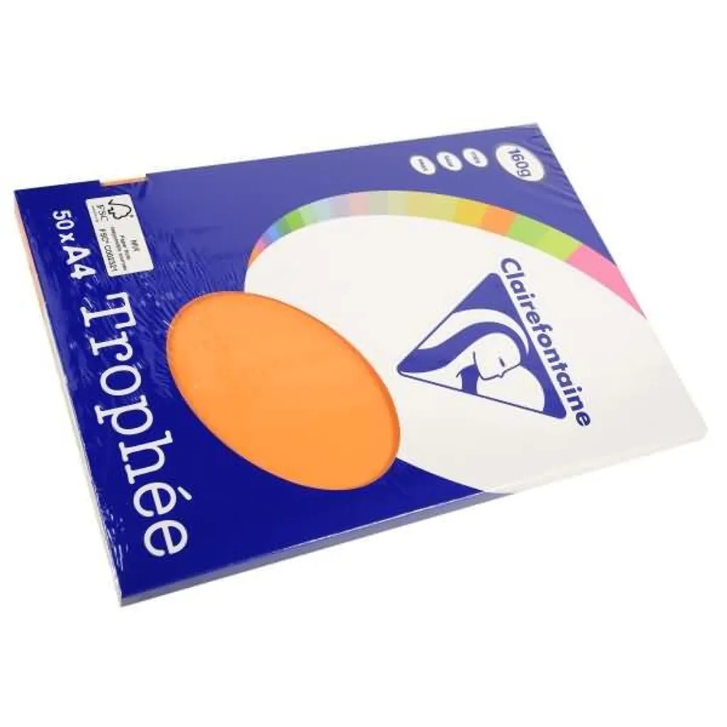 Carta A4 160g Clementine per Hobby Creativi - 50 Fogli Arancio