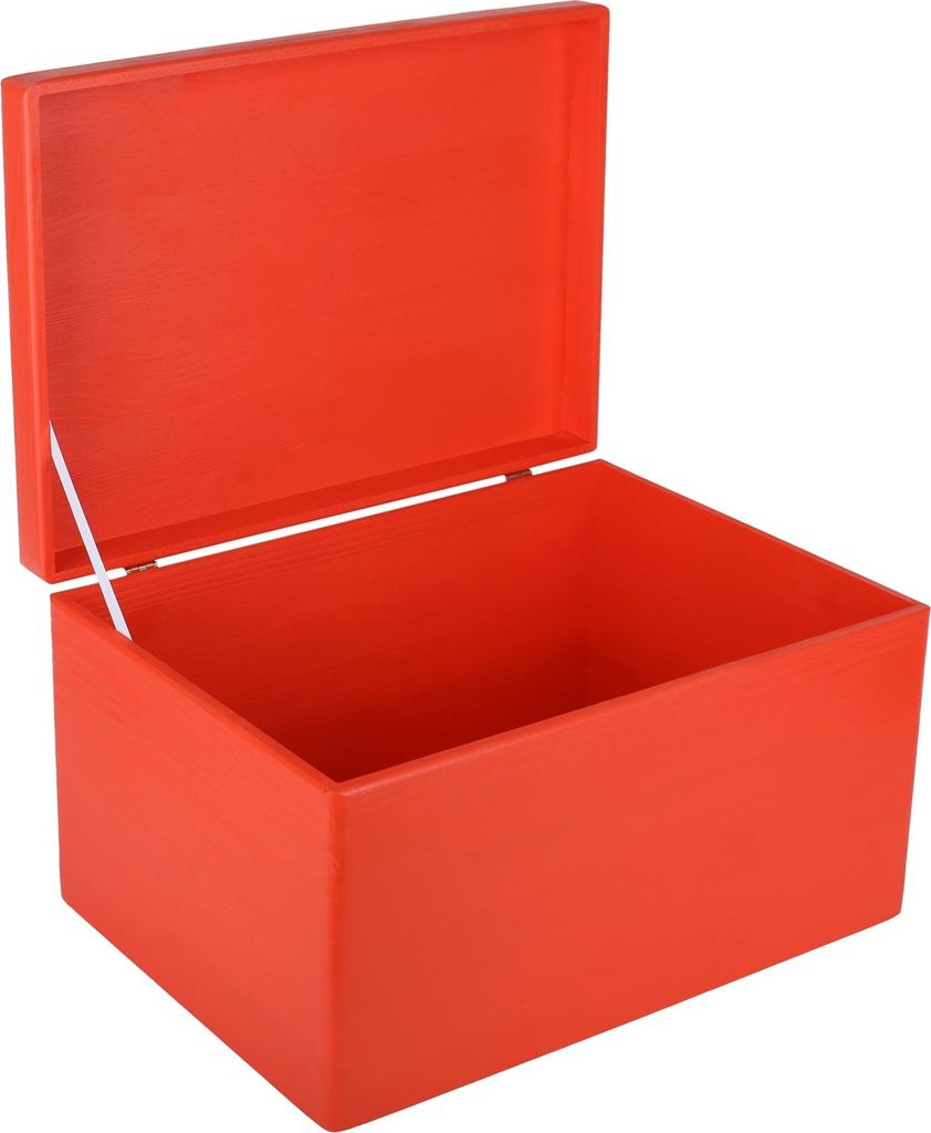 Creative Deco Boite de Rangement en Bois Rouge 40 x 30 x 24 Image du produit 