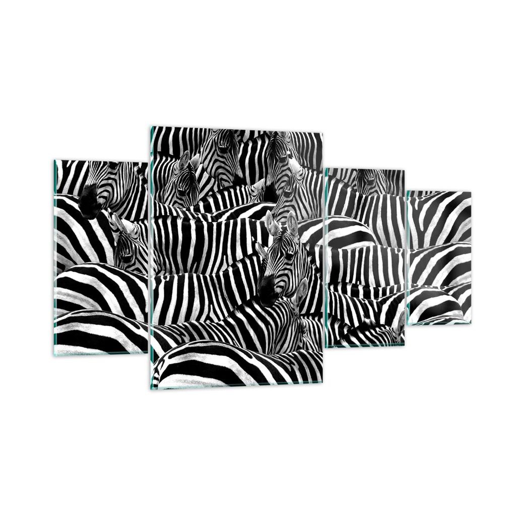 Bilder auf glas - Tiere Zebra Streifen - 160x90cm - Glasbilder - Wandbilder - Kunstdruck - zum Aufhängen bereit - Wanddekoration aus Glas - Glas B...