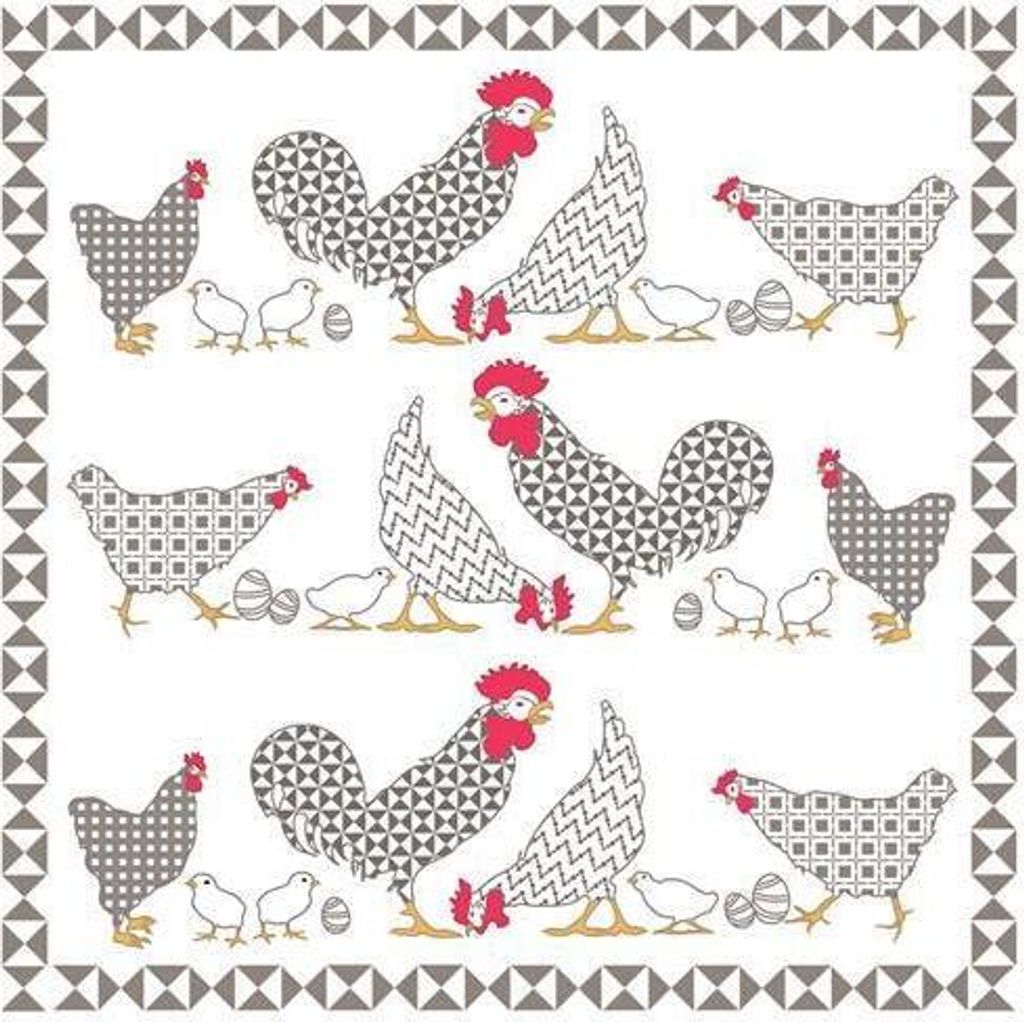 20 Servietten Chicken Family - Hühnerfamilie 33x33cm