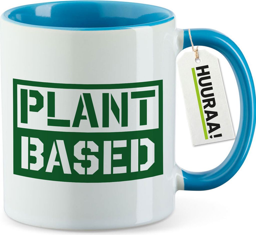 Huuraa Kaffeetasse Plant Based Modern 330ml Blau Keramik Kaffeebecher Geschenkidee