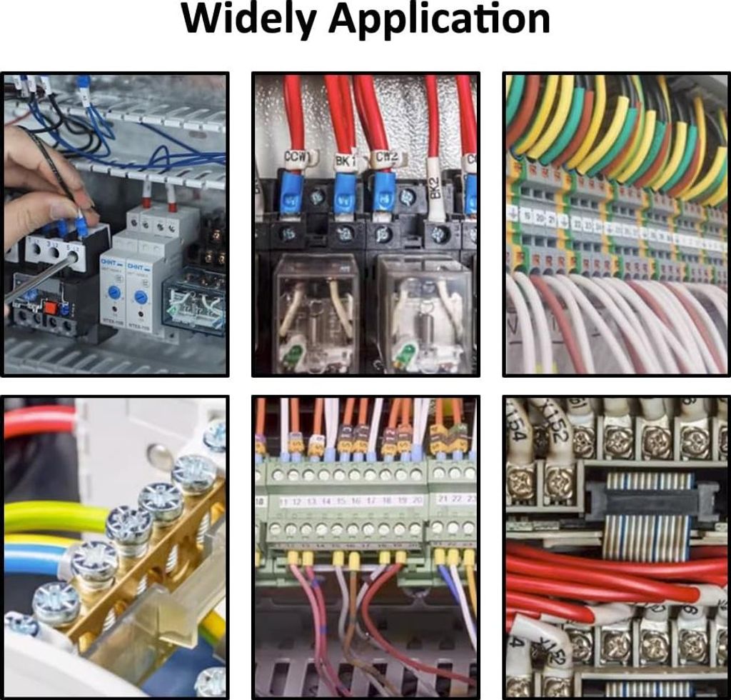 100 Stück M6 Ringkabelschuhe - Kupferkabelverbinder - 5,3 mm Loch - Isolierte elektrische Anschlüsse - 12-14AWG Drahtkompressionsverbinder