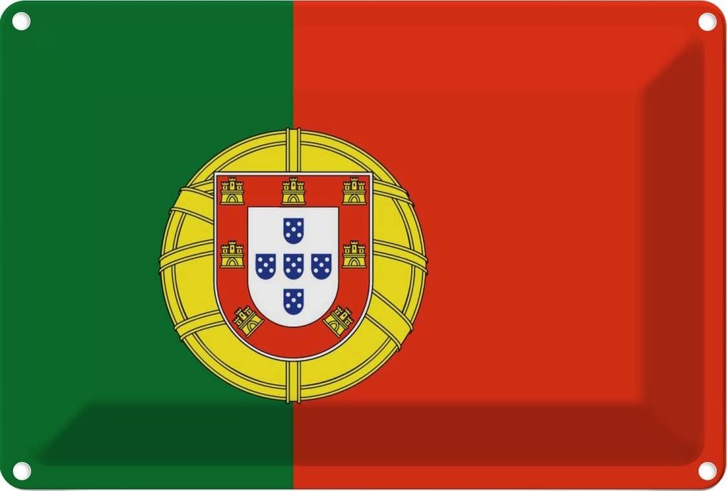 vianmo Blechschild 12x18 cm Portugals Portugal Wappen Flagge Abenteuer Reisen Straße Stadt Urlaub Fahne