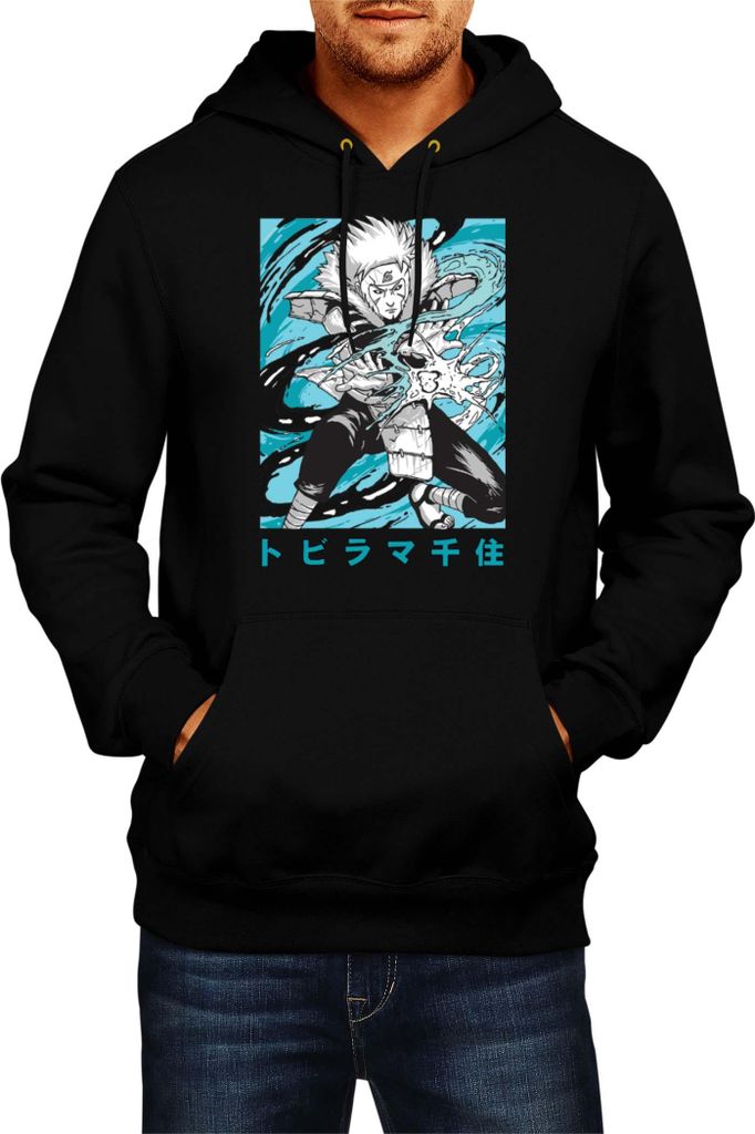 Herren Kapuzenpullover Naruto Tobirama Senju, Man M / Schwarz