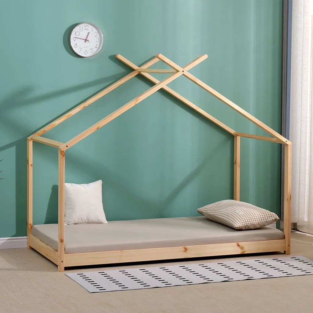 Structure de Lit 90x180 cm en Bois de Larissa Robuste et Élégante