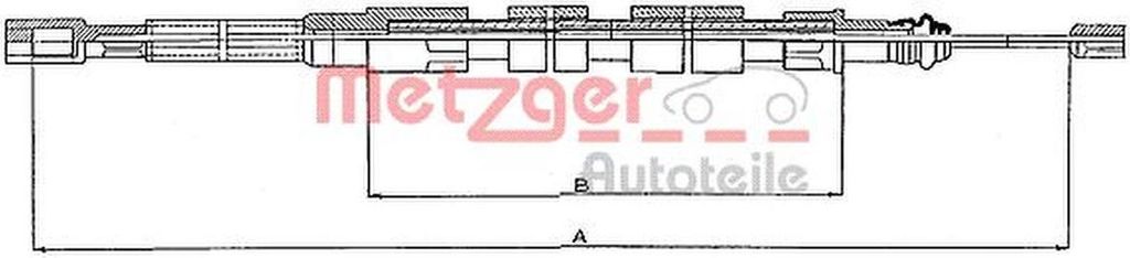 METZGER Handbremsseil Seilzug Feststellbremse für VW TRANSPORTER III Bus Hinten Links Hinten Rechts Rechts 10.739