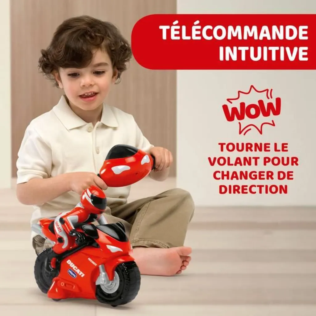 Moto de course Ducati télécommandée pour s'amuser en extérieur 1/12 - 13