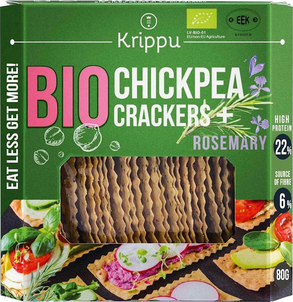 -KICHERERBSEN-PROTEINCRACKER MIT ROSMARIN 80 g – KRIPPU