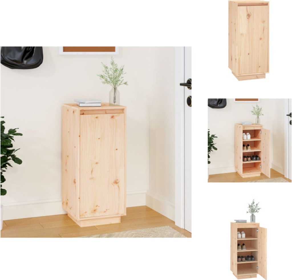 vidaXL Schuhschrank 35x35x80 cm Massivholz Kiefer - Schuhregale & -schränke