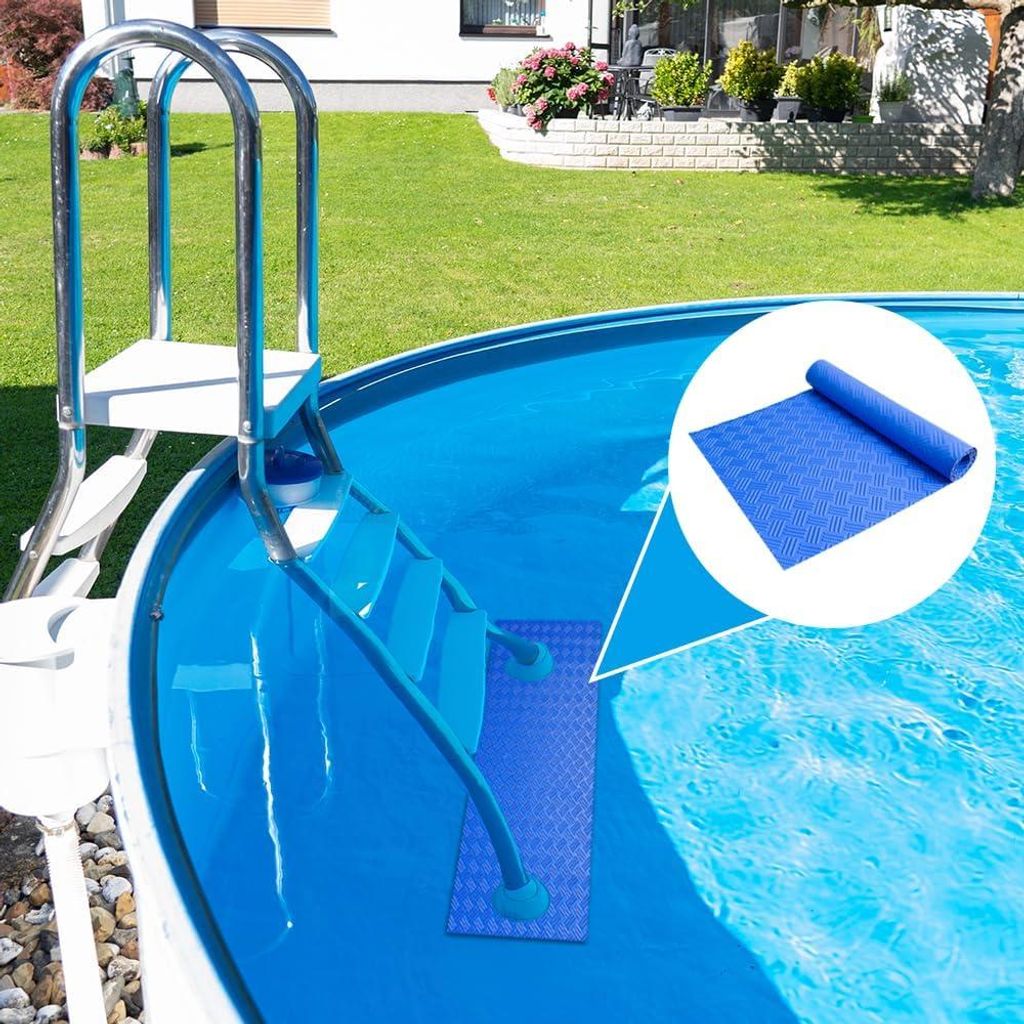 Pack von 2 - 90 x 30 cm - Schutzmatte für Poolleiter - Rutschfeste Leiter - Poolmatte mit rutschfester Textur - Für Poolfolie - Treppenschutz
