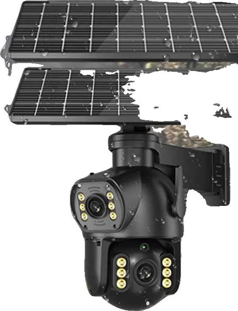 Caméra de Surveillance 4G Extérieure 8MP PTZ Double Lentille avec 64Go