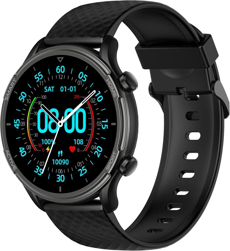 Dachma Herren Smartwatch mit 1.85 Inch Display Telefonfunktion WhatsApp Voice Assistant Fitness Uhr 120 Sportmodi Schlafmonitor Schrittzähler 3 Ar...