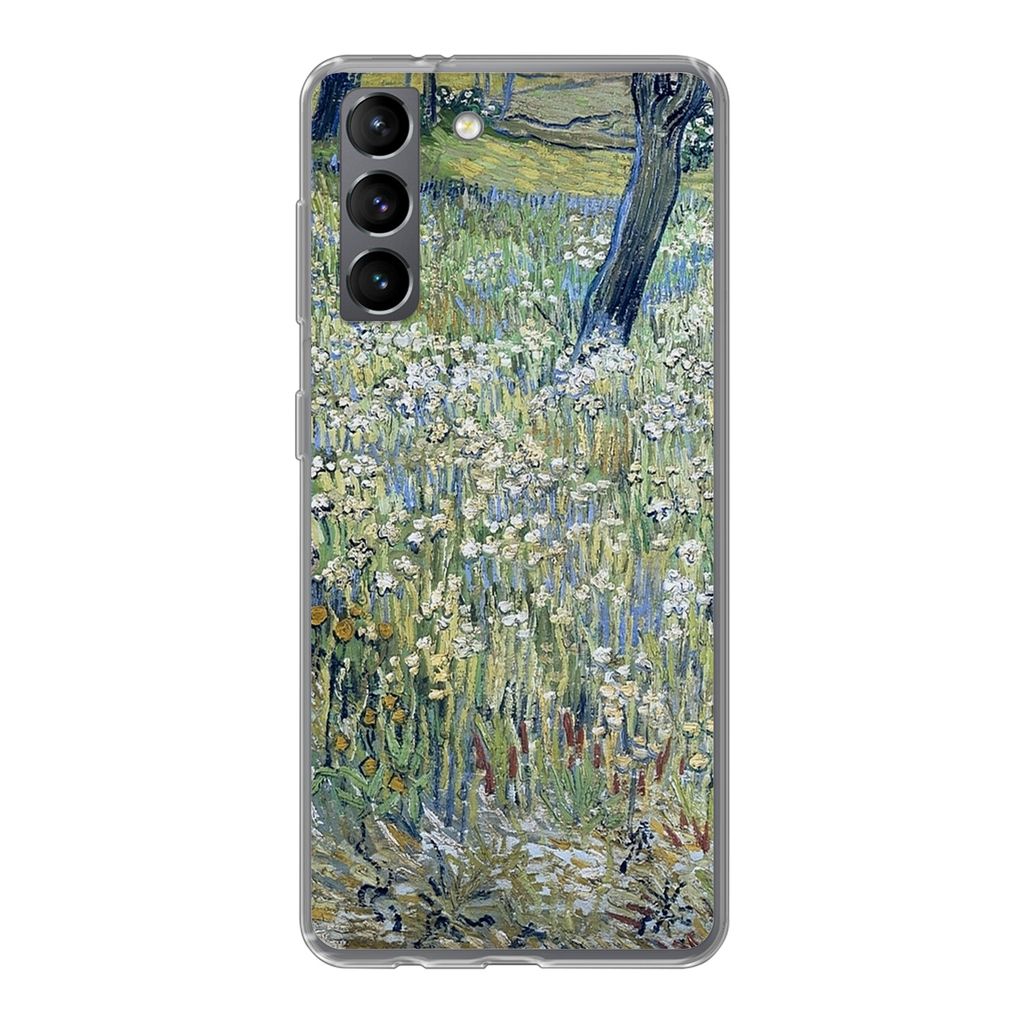MuchoWow Handyhülle Schutzhülle Hülle für Samsung Galaxy S21 Baumstämme im Gras - Vincent van Gogh Silikon Softcase Handy Hülle - Softcase