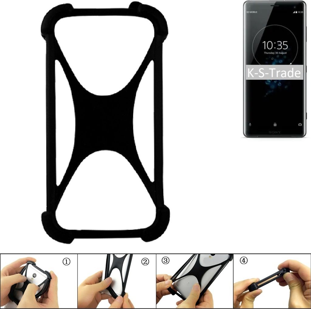 K-S-Trade Handy-Hülle Schutz-Hülle kompatibel mit Sony Xperia XZ3 Silikon Bumper TPU Softcase Smartphone Stoßschutz, schwarz