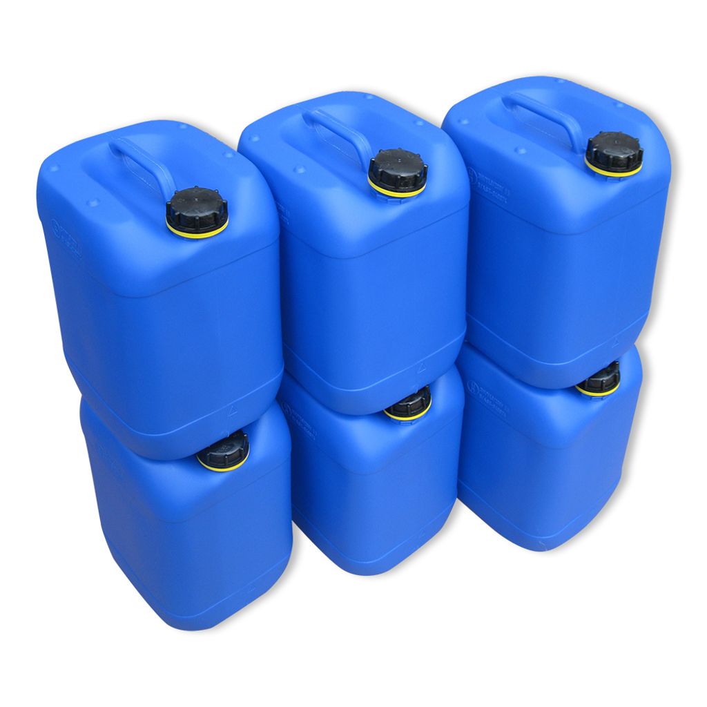 Auslaufhahn 2 x 30 L Kanister blau Behälter Plastekanister Kunststoffkanister 