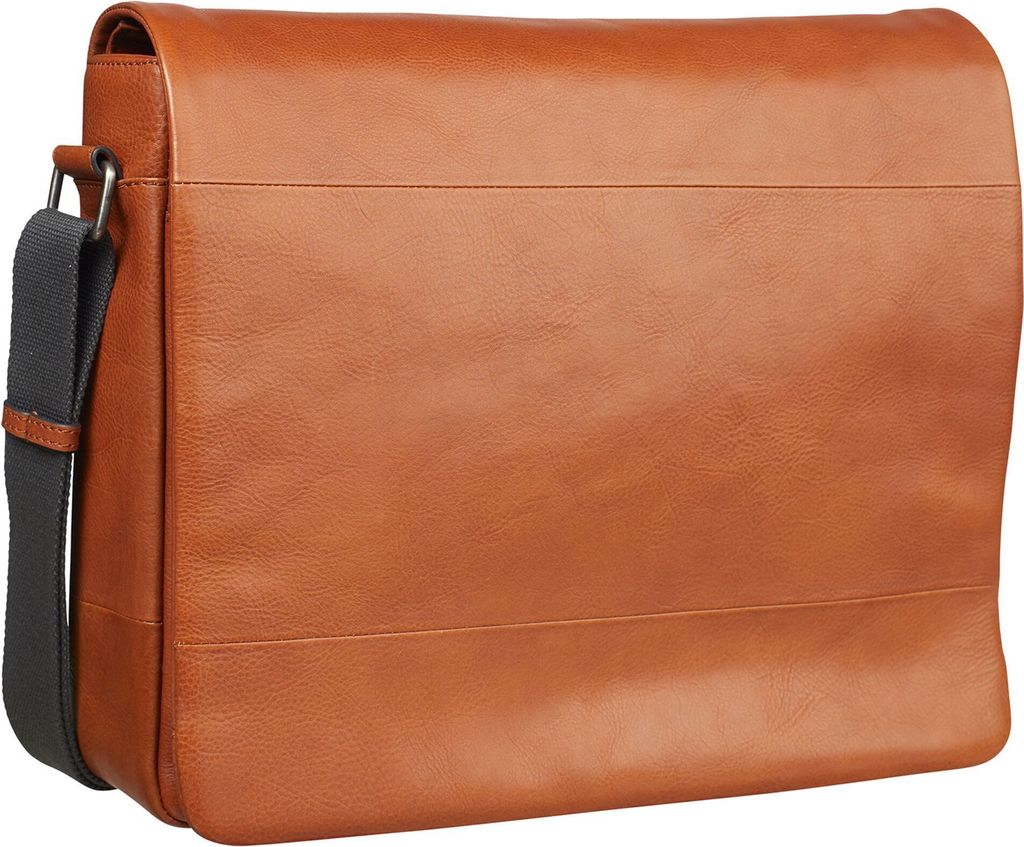 LEONHARD HEYDEN Leder Schultertasche Laptoptasche mit Laptopfach Hamburg Shoulder Bag Cognac braun