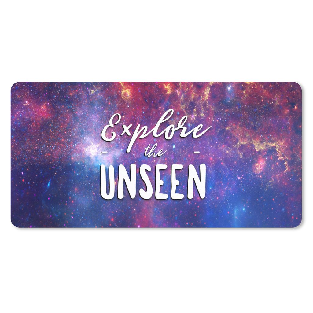 MuchoWow Mauspad Mousepad Erforsche das Unsichtbare" - Sprichwörter - Zitate - Sterne - Jungen - Mädchen - Kinder 60x30 cm - Mousepads - Maus M...