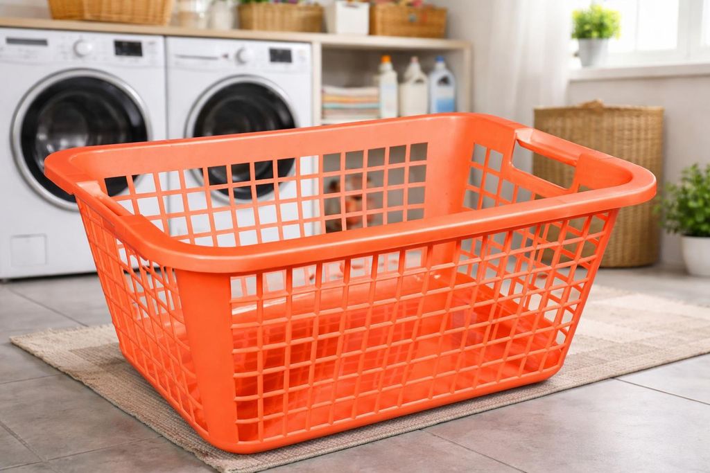 69 Liter XL Wäschekorb Groß Wäschewanne Plastik Kunststoff Produktbild 