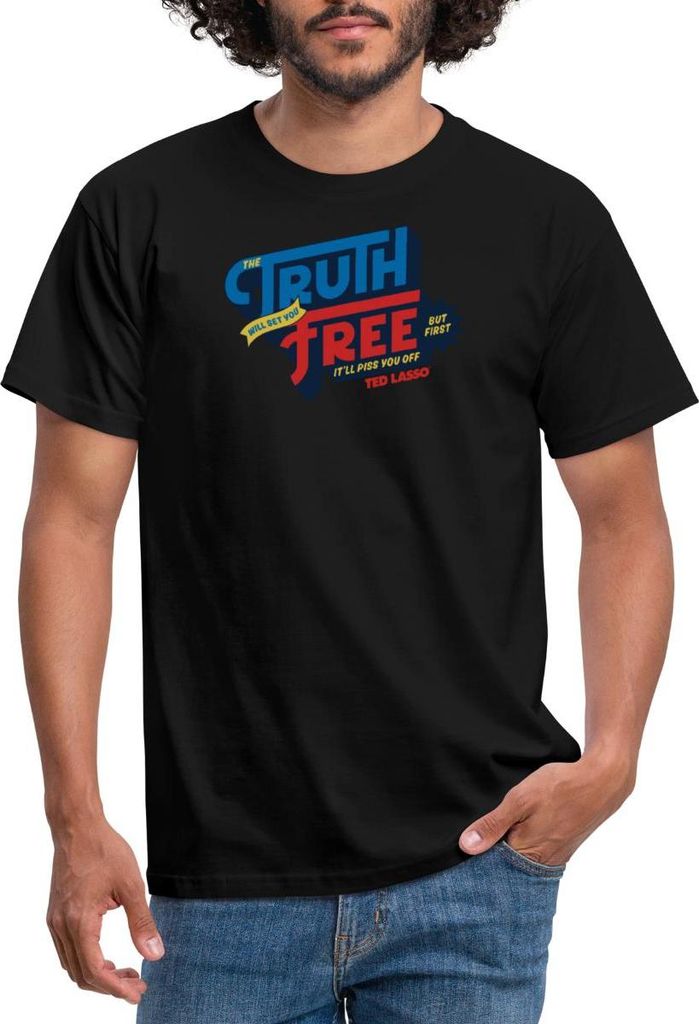 Spreadshirt Ted Lasso Zitat The Truth Will Set You Free Männer T-Shirt, 4XL, Schwarz