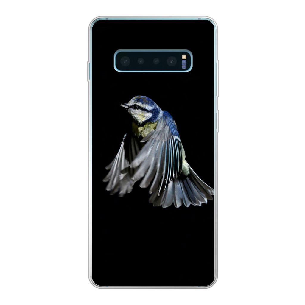 MuchoWow Handyhülle Schutzhülle Hülle für Samsung Galaxy S10 Lite Vögel - Federn - Schwarz Silikon Softcase Handy Hülle - Schutz