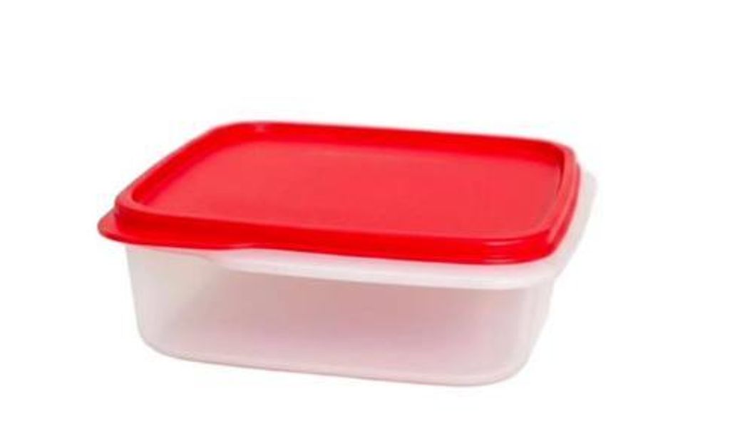 TUPPERWARE Eidgenosse 1,1 l biela červená štvorcová Obrázok produktu 