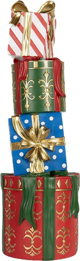 Clayre & Eef Weihnachtsdekorationsfigur Geschenk 23x22x71 cm Mehrere Kunststoff