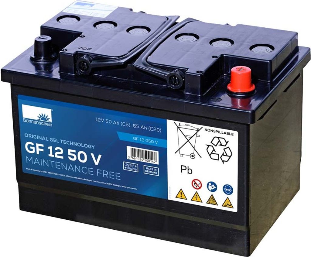 Exide Sonnenschein GF 12 050 V dryfit Blei Gel Antriebsbatterie 12V 50Ah (5h) VRLA