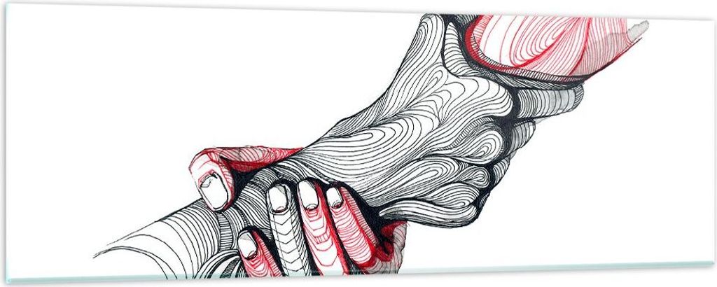Bilder auf glas - Hände Partnerschaften Hilfe Unterstützung - 90x30cm - Glasbilder - Wandbilder - Kunstdruck - Wanddekoration aus Glas - Glas Bil...