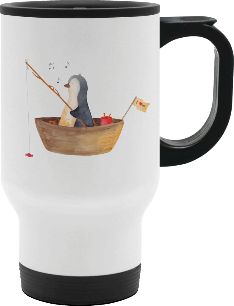 Mr. & Mrs. Panda thermosbecher Pinguin Angelboot - Weiß - Geschenk, Kaffee-Thermobecher, Boot, Thermobecher To Go, edelstahl, Pinguine, Kaffeebech...