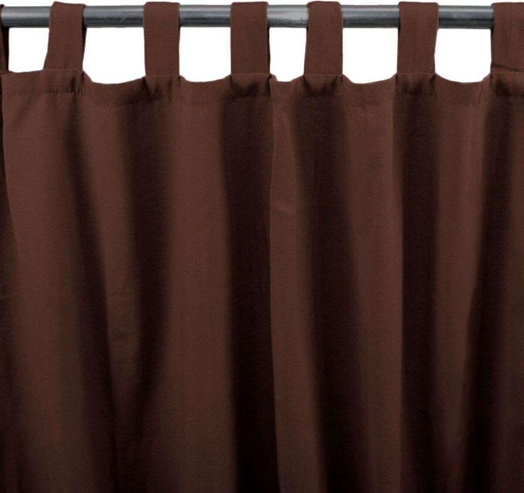 Zasłona z polibawełny z zakładkami w kolorze mokka 140x250 Zdjęcie produktu 