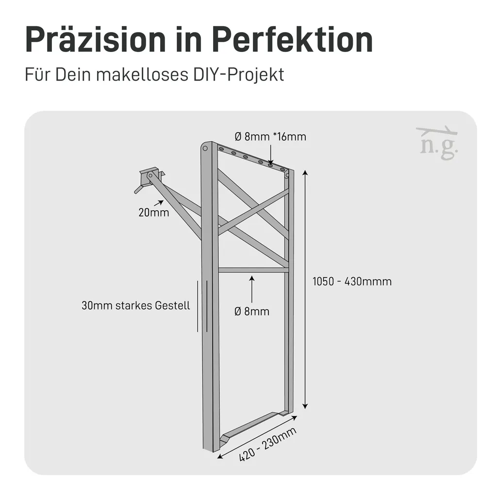Natural Goods Berlin telaio per mobili BIERZELT, set per tenda da birra fai da te, telaio per tavolo pieghevole, telaio per panca, set per tendone, acciaio inox, H100,5 x L43cm - tavolo da bar, verde pastello, 2 pezzi - 5