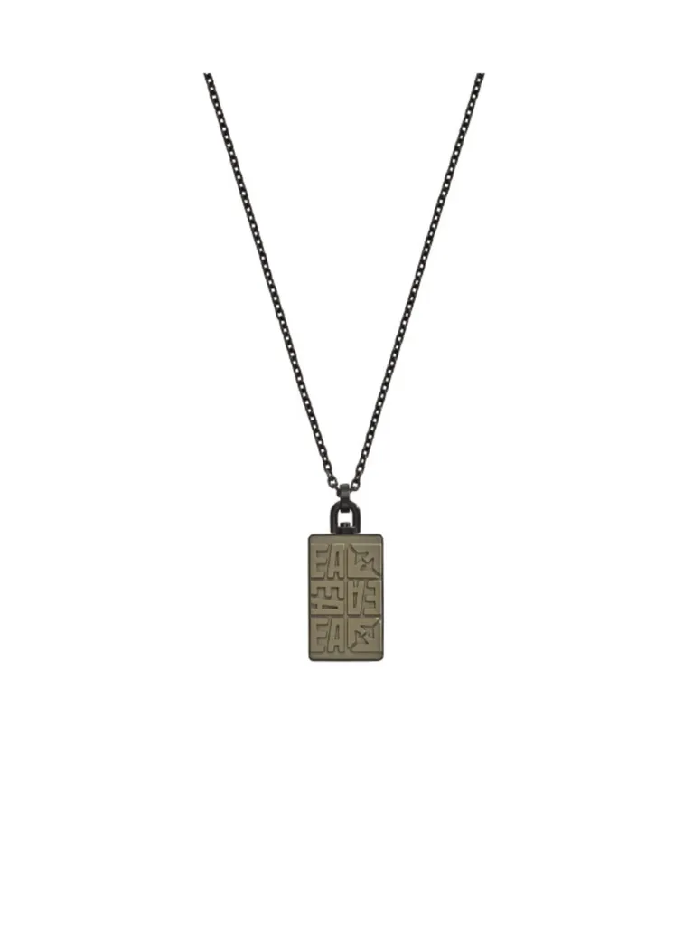 Collier Emporio Armani EGS2677001 Homme en Acier Argent et Vert 52 cm