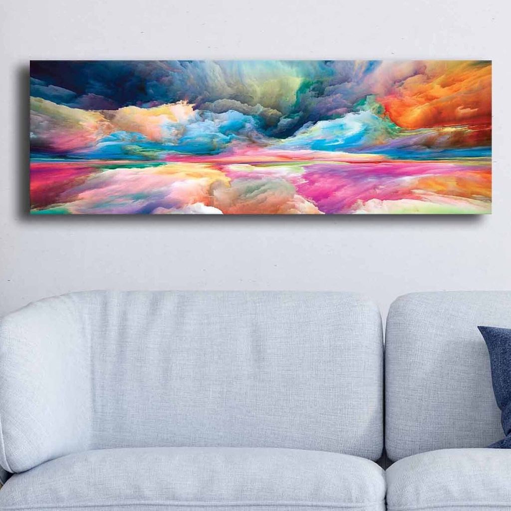 Wallity, 3090NISC-008, Dekorative Leinwandmalerei, 100 % LEINWAND (Stärke: 2,8 mm), Mehrfarbig, 30 x 90 cm